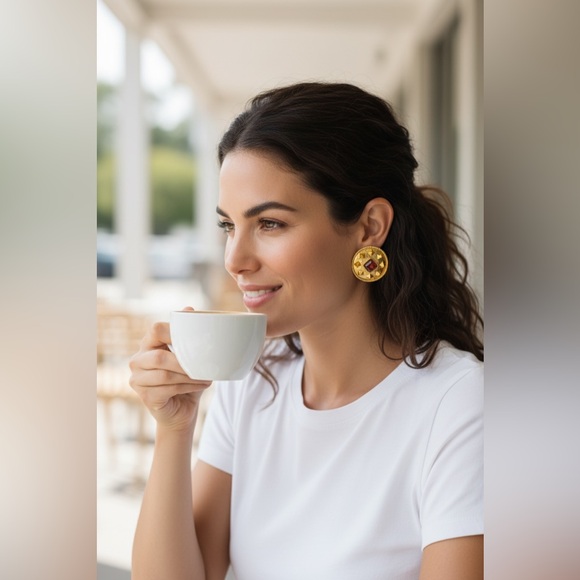 dominique aurientis paris Jewelry - DOMINIQUE AURIENTIS PARIS 80’S VINTAGE RETRO RUNWAY RARE GLAM GRIPOIX EARRINGS